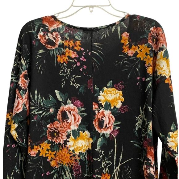 NWT Ava James Women's Floral Blouse Tunic Sz 1X Asymmetrical Hem Artsy Office - Picture 10 of 14